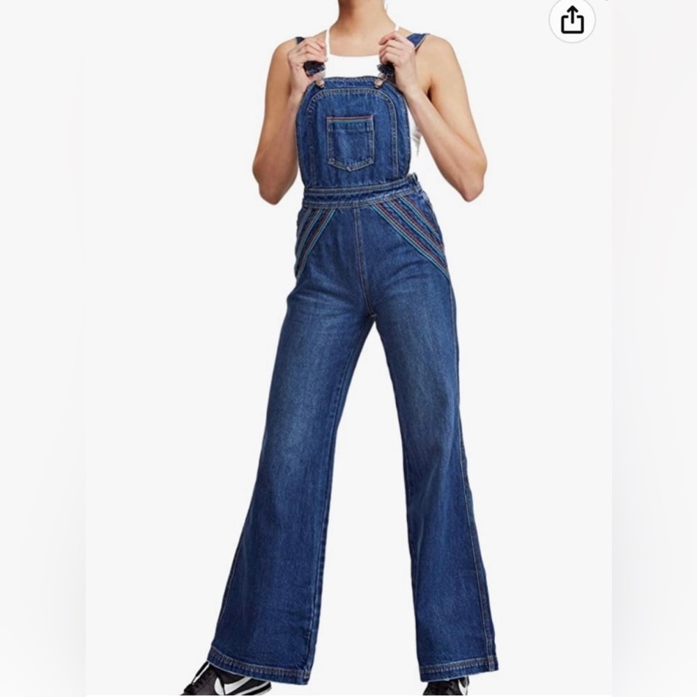 Free People Chasing Rainbows Overalls size 4